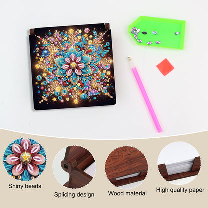 Wood Animals Diamond Art Note Box with 160 Sheets of Paper for Adults Beginners