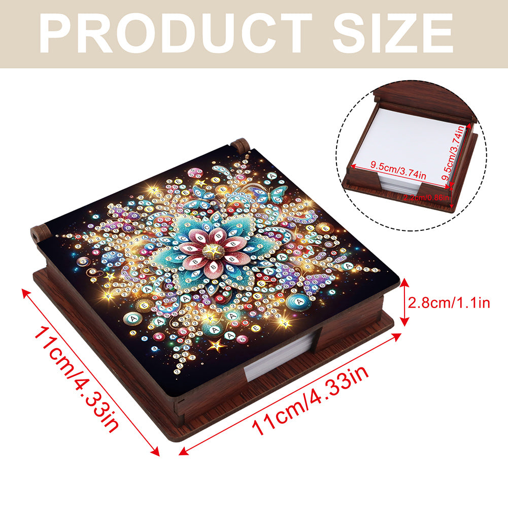 Wood Animals Diamond Art Note Box with 160 Sheets of Paper for Adults Beginners
