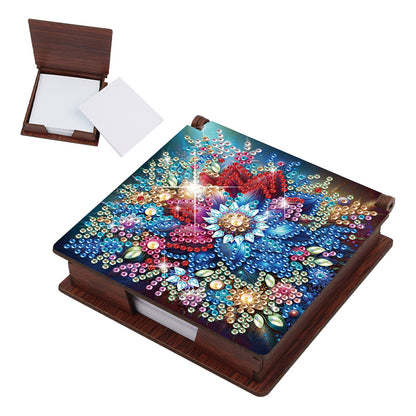 Wood Animals Diamond Art Note Box with 160 Sheets of Paper for Adults Beginners