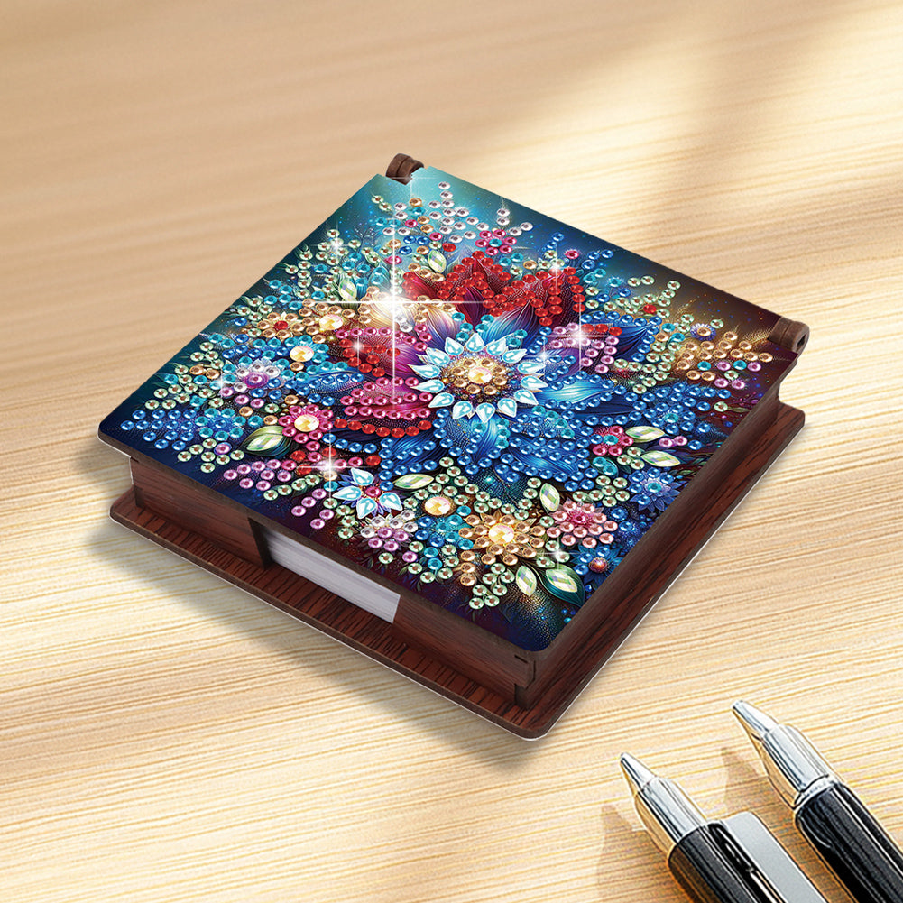 Wood Animals Diamond Art Note Box with 160 Sheets of Paper for Adults Beginners