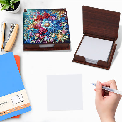 Wood Animals Diamond Art Note Box with 160 Sheets of Paper for Adults Beginners