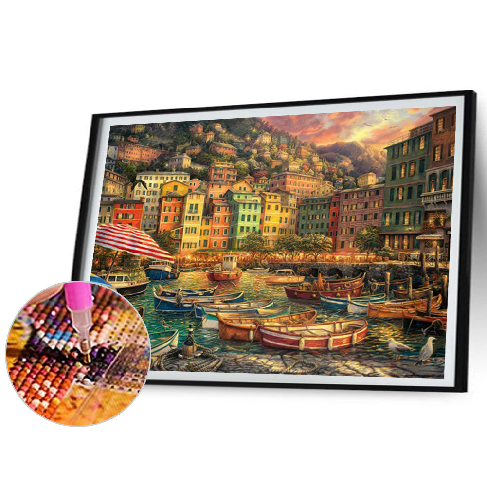 Town Port - Full Square Drill Diamond Painting 50*40CM