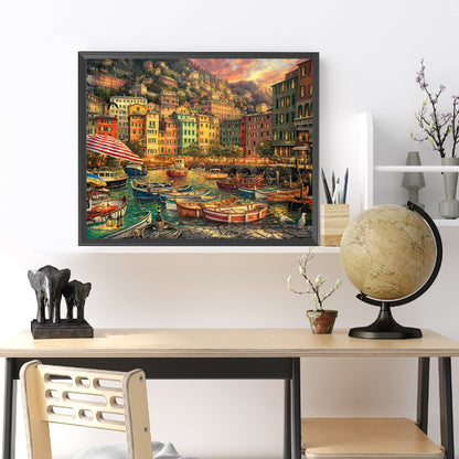 Town Port - Full Square Drill Diamond Painting 50*40CM