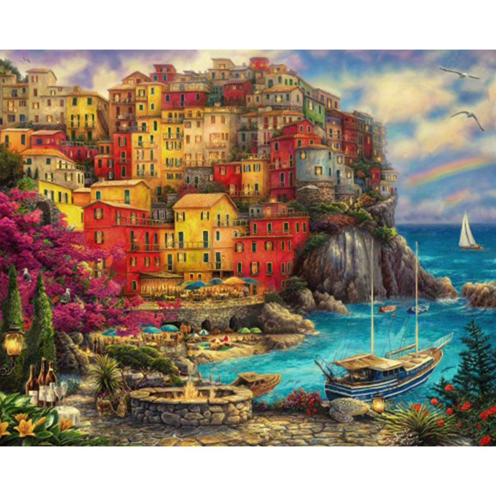 Town Port - Full Square Drill Diamond Painting 50*40CM