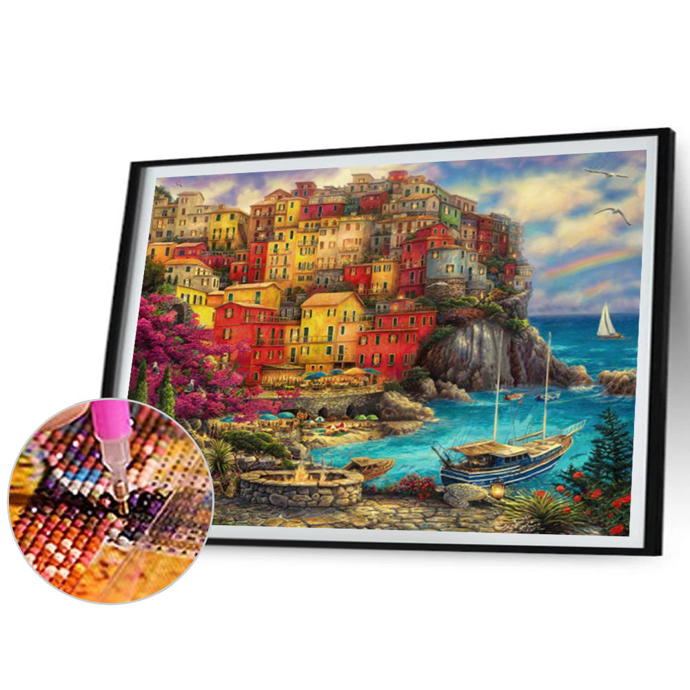 Town Port - Full Square Drill Diamond Painting 50*40CM