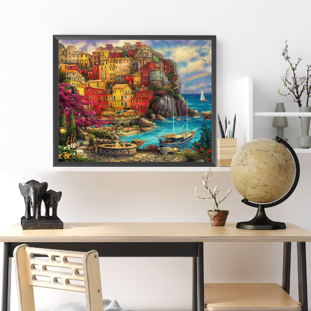 Town Port - Full Square Drill Diamond Painting 50*40CM