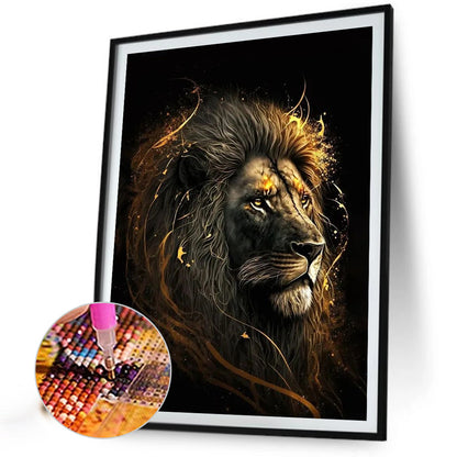Blond Lion - Full AB Round Drill Diamond Painting 40*55CM
