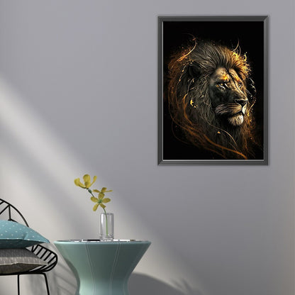 Blond Lion - Full AB Round Drill Diamond Painting 40*55CM