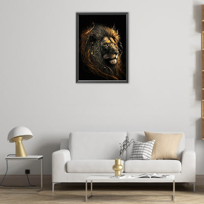 Blond Lion - Full AB Round Drill Diamond Painting 40*55CM