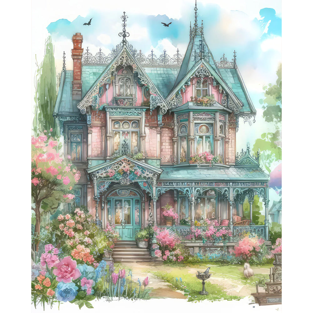 House Castle - Full Round Drill Diamond Painting 40*50CM