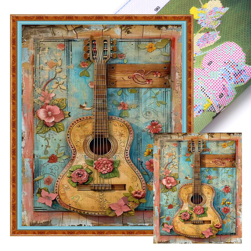 Guitar - 11CT Stamped Cross Stitch 40*50CM