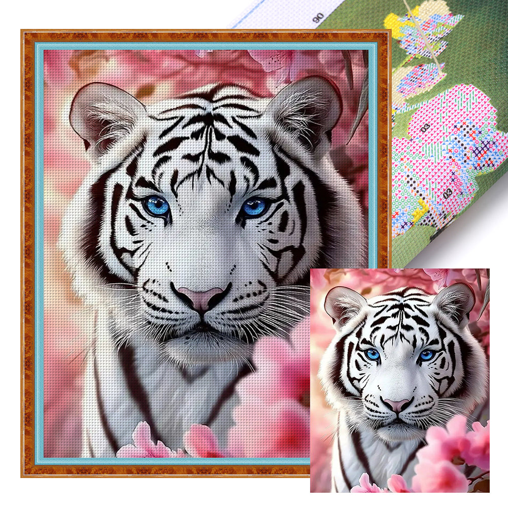White Tiger - 11CT Stamped Cross Stitch 40*50CM