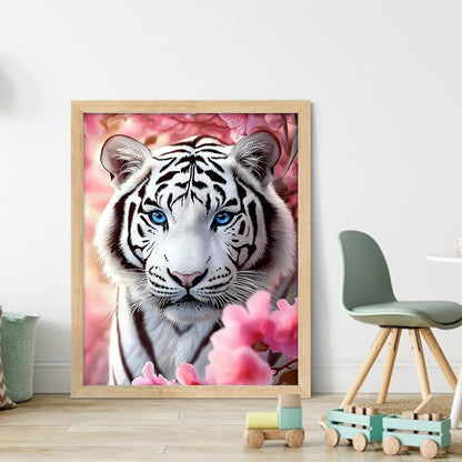 White Tiger - 11CT Stamped Cross Stitch 40*50CM
