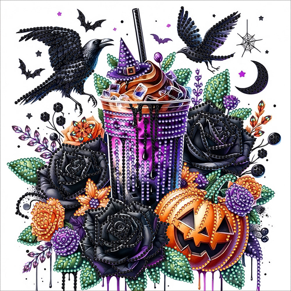 Crow Pumpkin - Special Shaped Drill Diamond Painting 30*30CM