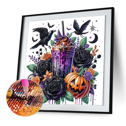Crow Pumpkin - Special Shaped Drill Diamond Painting 30*30CM