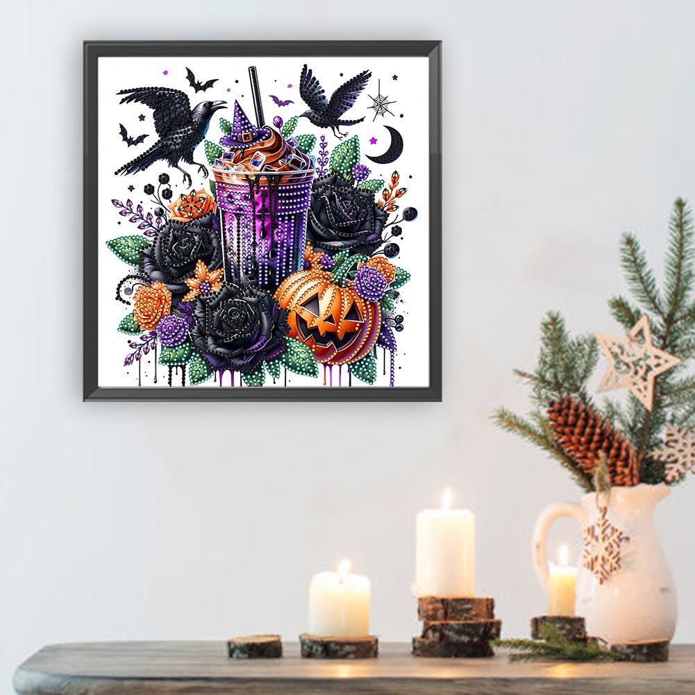 Crow Pumpkin - Special Shaped Drill Diamond Painting 30*30CM