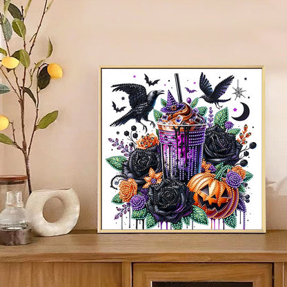 Crow Pumpkin - Special Shaped Drill Diamond Painting 30*30CM