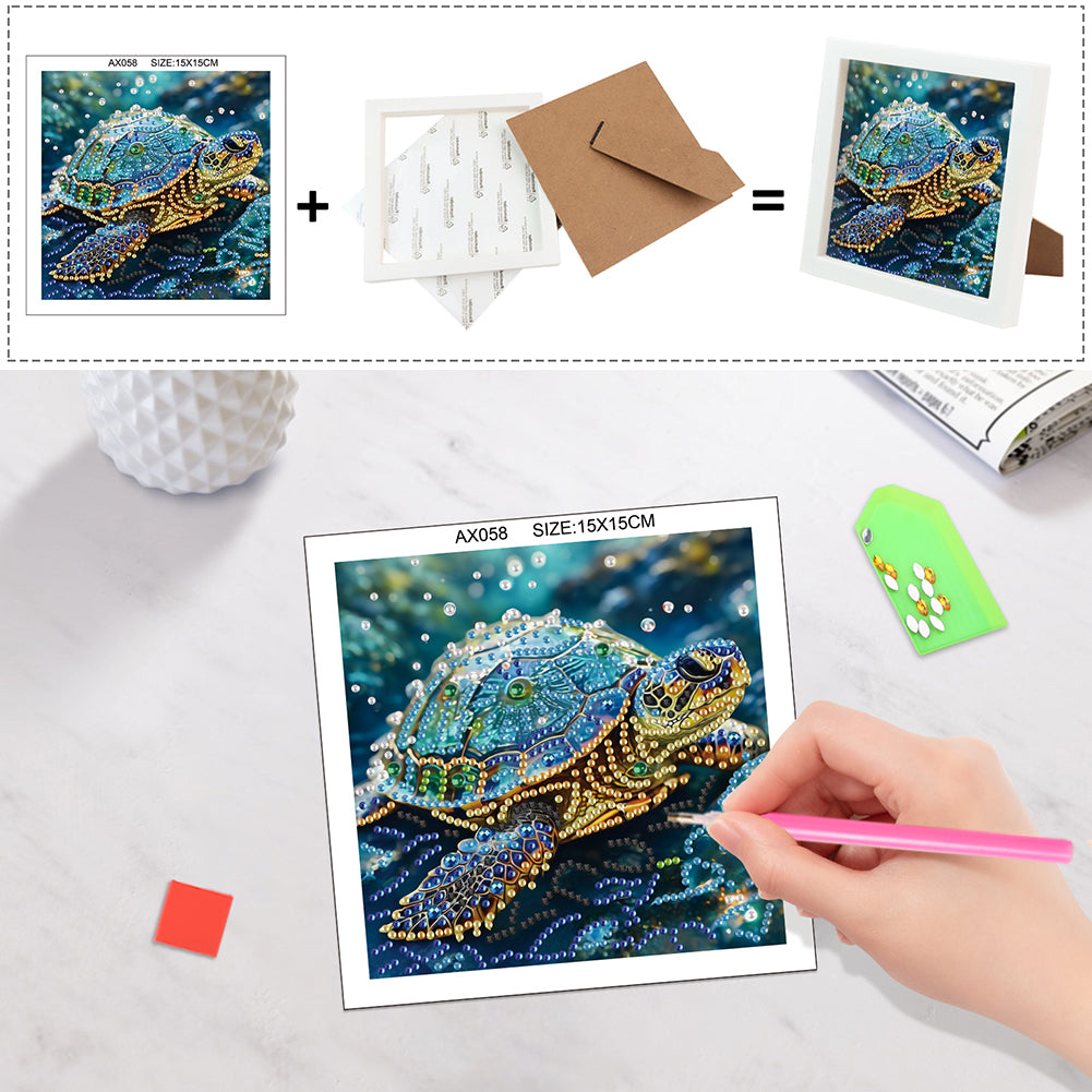 Sea Turtle - Special Shaped Drill Diamond Painting 15*15CM