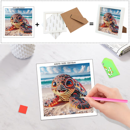 Sea Turtle - Special Shaped Drill Diamond Painting 15*15CM