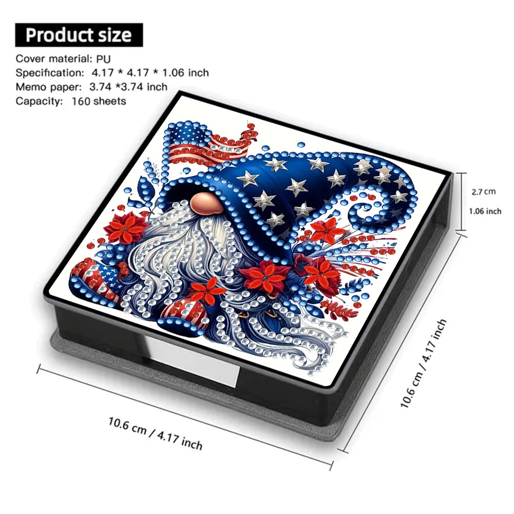 Leather 5D Diamond Painting Kit Note Box Diamond Art Notepad Box for Home Office