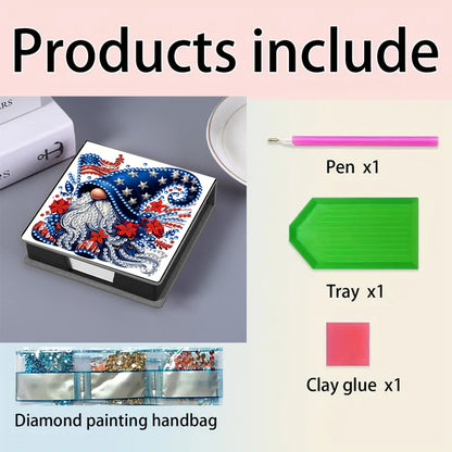 Leather 5D Diamond Painting Kit Note Box Diamond Art Notepad Box for Home Office