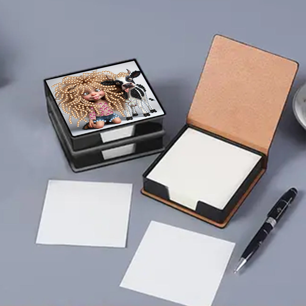 Leather 5D Diamond Painting Kit Note Box Diamond Art Notepad Box for Home Office