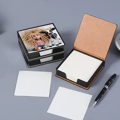 Leather 5D Diamond Painting Kit Note Box Diamond Art Notepad Box for Home Office