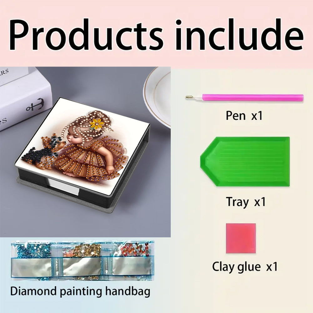 Leather 5D Diamond Painting Kit Note Box Diamond Art Notepad Box for Home Office
