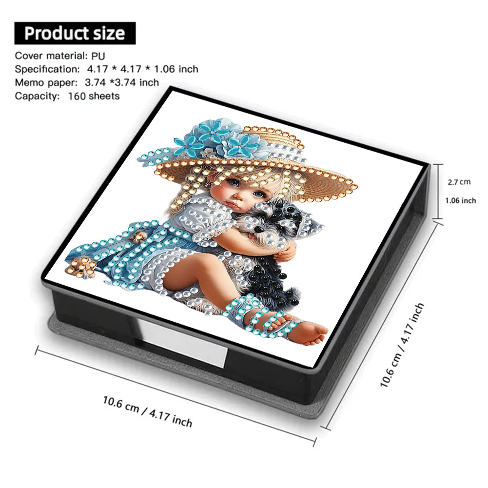 Leather 5D Diamond Painting Kit Note Box Diamond Art Notepad Box for Home Office