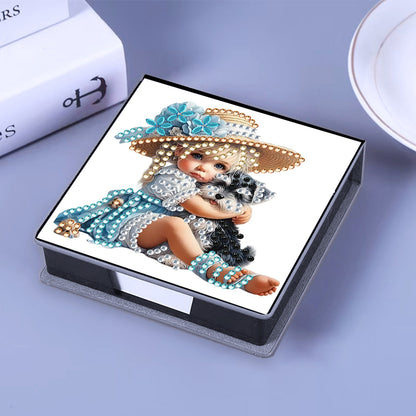 Leather 5D Diamond Painting Kit Note Box Diamond Art Notepad Box for Home Office