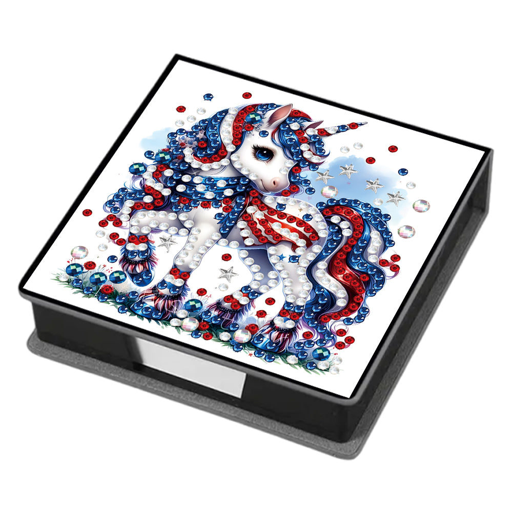 Leather 5D Diamond Painting Kit Note Box Diamond Art Notepad Box for Home Office