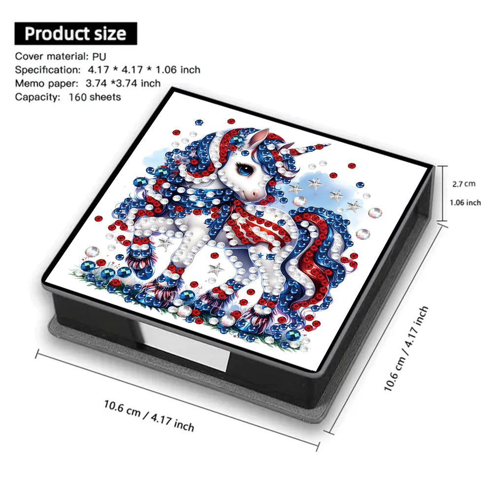 Leather 5D Diamond Painting Kit Note Box Diamond Art Notepad Box for Home Office