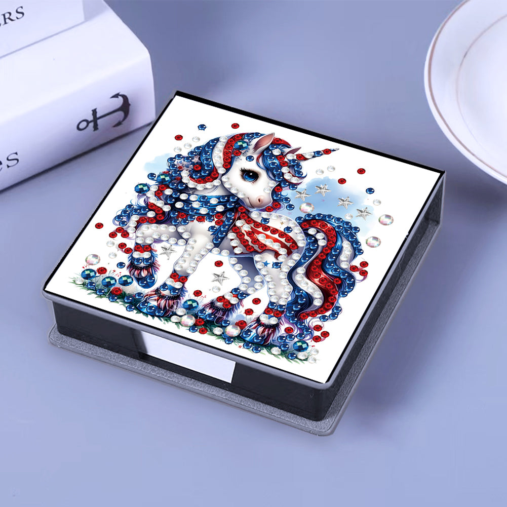 Leather 5D Diamond Painting Kit Note Box Diamond Art Notepad Box for Home Office
