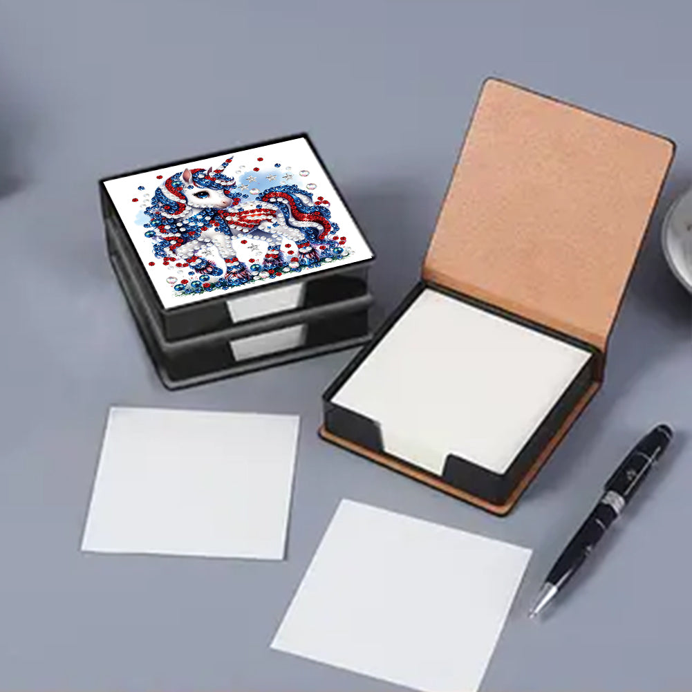 Leather 5D Diamond Painting Kit Note Box Diamond Art Notepad Box for Home Office