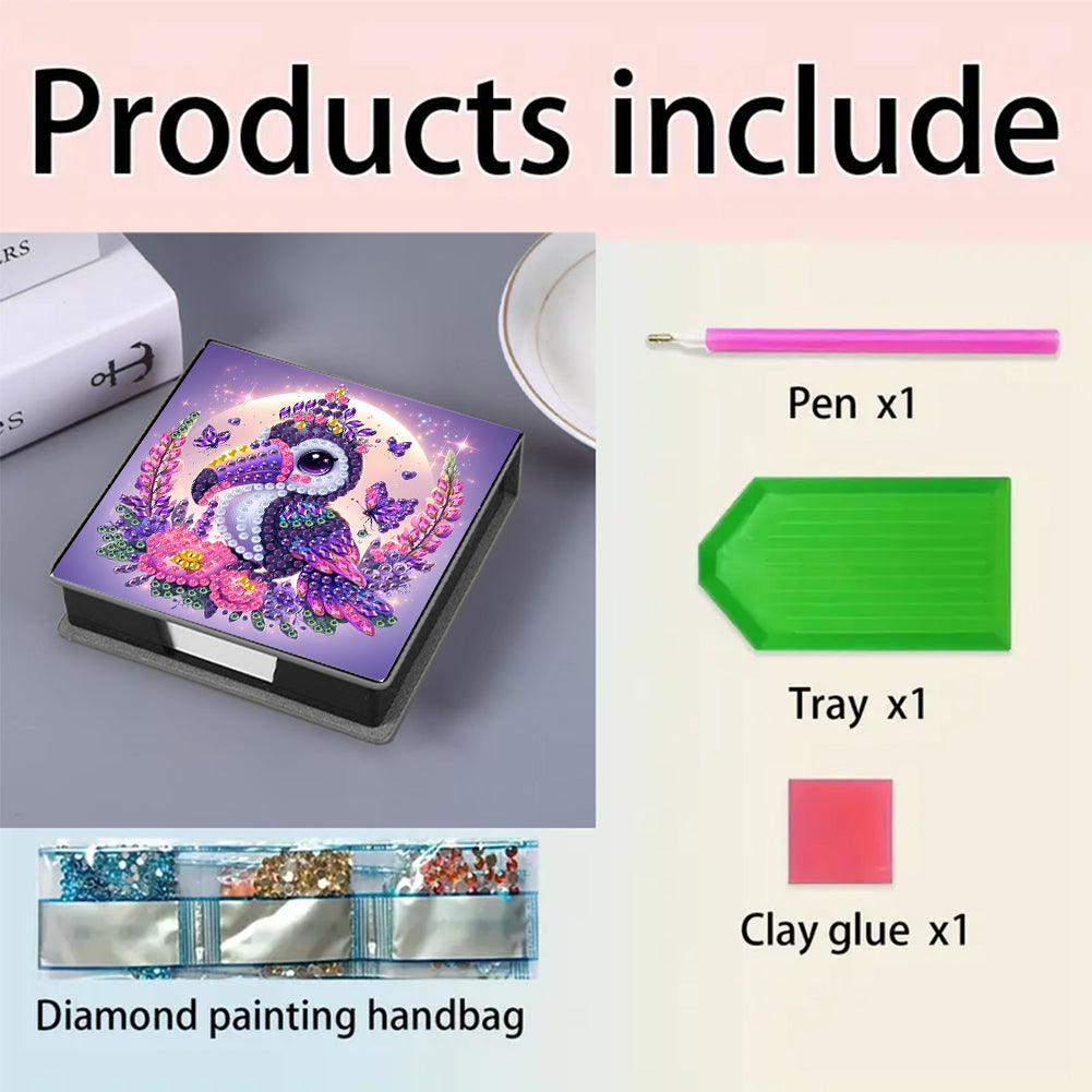 Leather 5D Diamond Painting Kit Note Box Diamond Art Notepad Box for Home Office