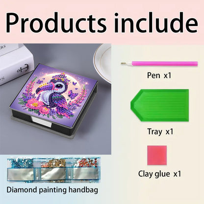 Leather 5D Diamond Painting Kit Note Box Diamond Art Notepad Box for Home Office