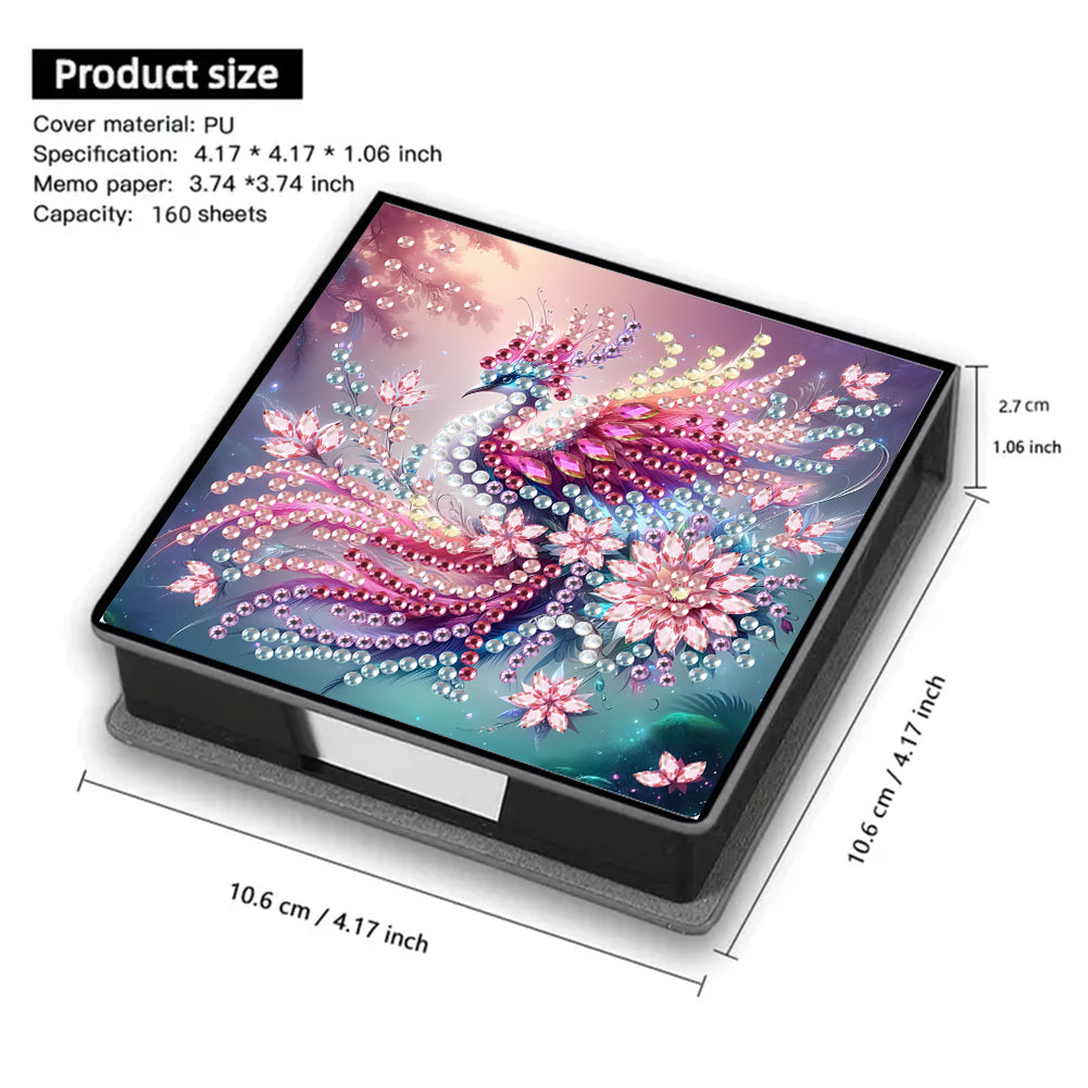 Leather 5D Diamond Painting Kit Note Box Diamond Art Notepad Box for Home Office