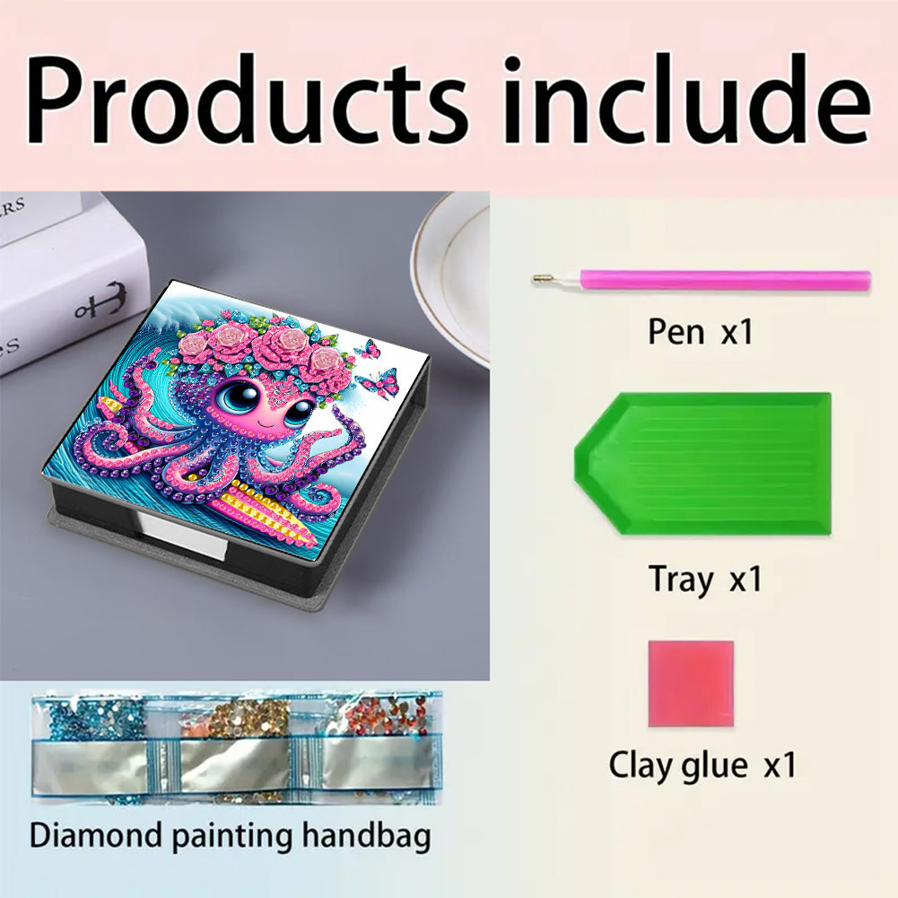 Leather 5D Diamond Painting Kit Note Box Diamond Art Notepad Box for Home Office