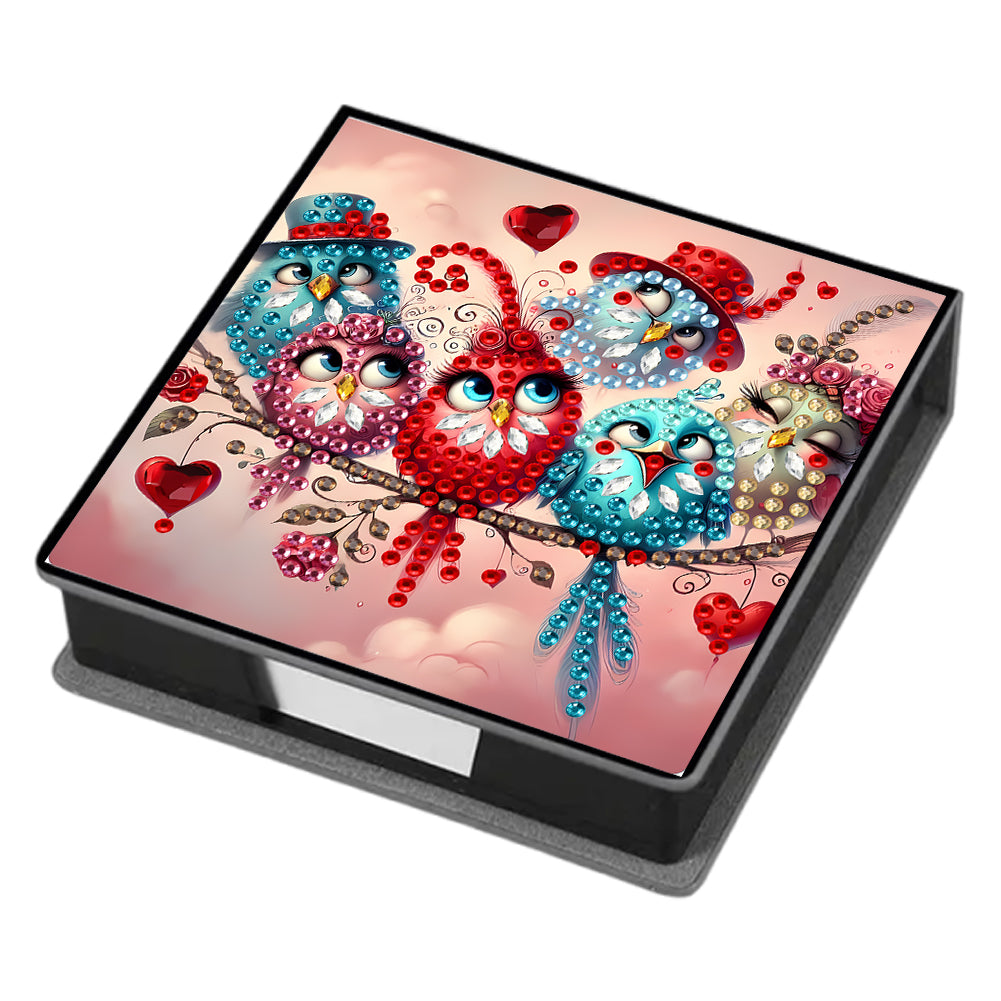 Leather 5D Diamond Painting Kit Note Box Diamond Art Notepad Box for Home Office