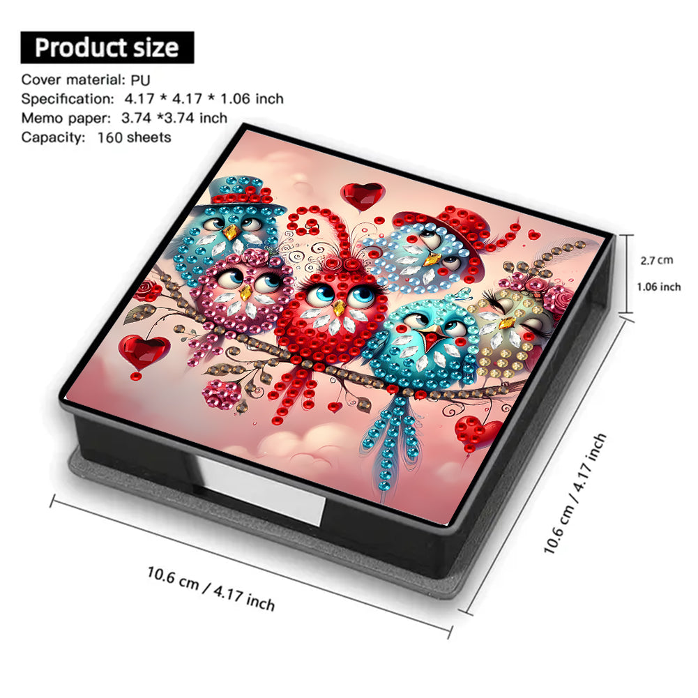 Leather 5D Diamond Painting Kit Note Box Diamond Art Notepad Box for Home Office