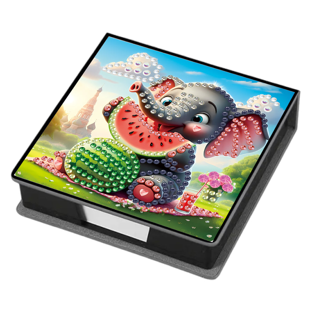 Leather 5D Diamond Painting Kit Note Box Diamond Art Notepad Box for Home Office