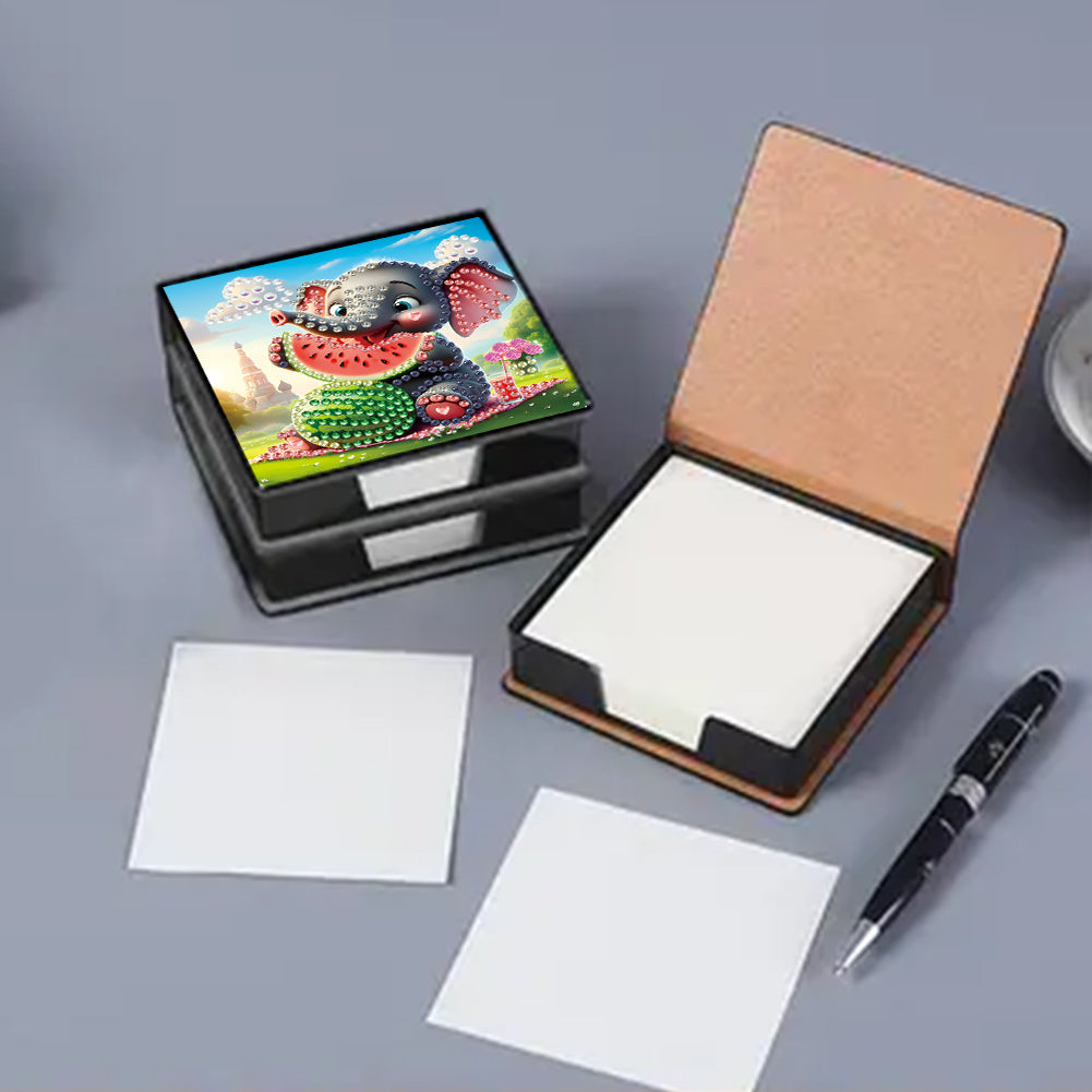 Leather 5D Diamond Painting Kit Note Box Diamond Art Notepad Box for Home Office