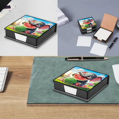 Leather 5D Diamond Painting Kit Note Box Diamond Art Notepad Box for Home Office