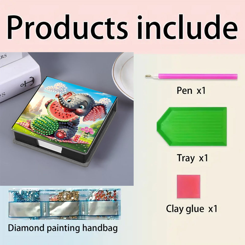 Leather 5D Diamond Painting Kit Note Box Diamond Art Notepad Box for Home Office