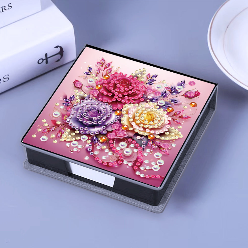 Leather 5D Diamond Painting Kit Note Box Diamond Art Notepad Box for Home Office