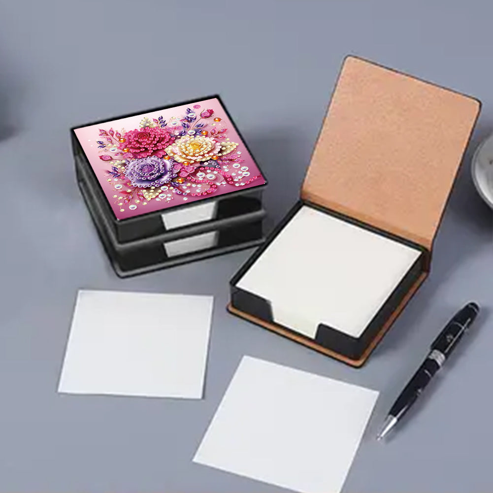 Leather 5D Diamond Painting Kit Note Box Diamond Art Notepad Box for Home Office