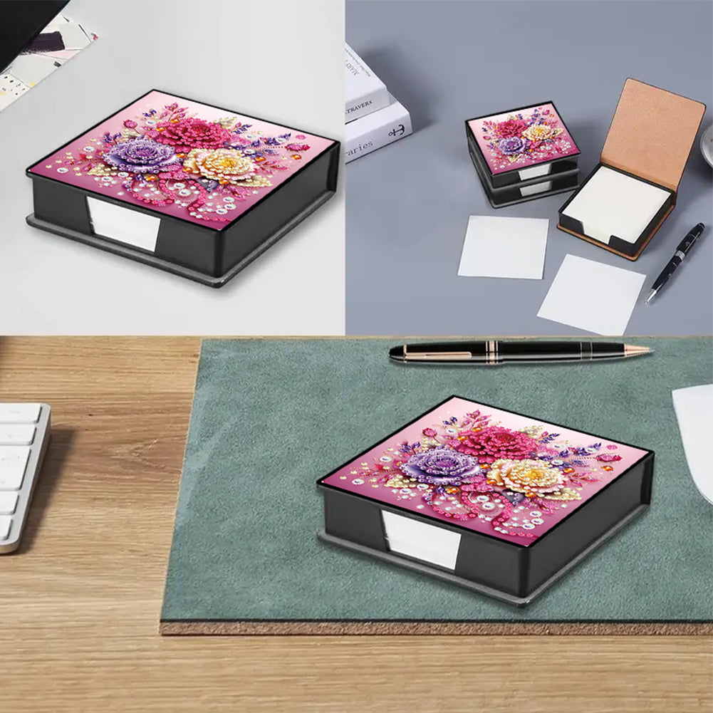 Leather 5D Diamond Painting Kit Note Box Diamond Art Notepad Box for Home Office