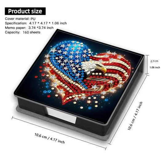 Leather 5D Diamond Painting Kit Note Box Diamond Art Notepad Box for Home Office