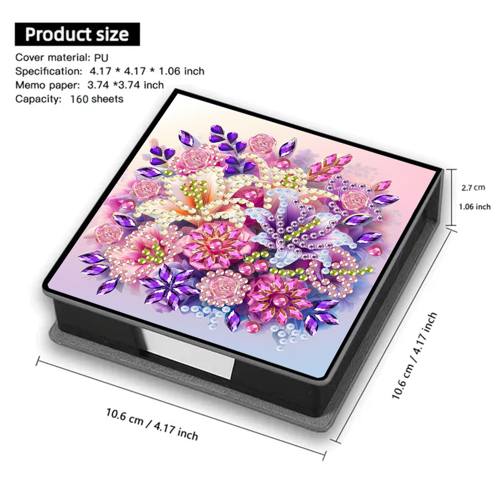 Leather 5D Diamond Painting Kit Note Box Diamond Art Notepad Box for Home Office