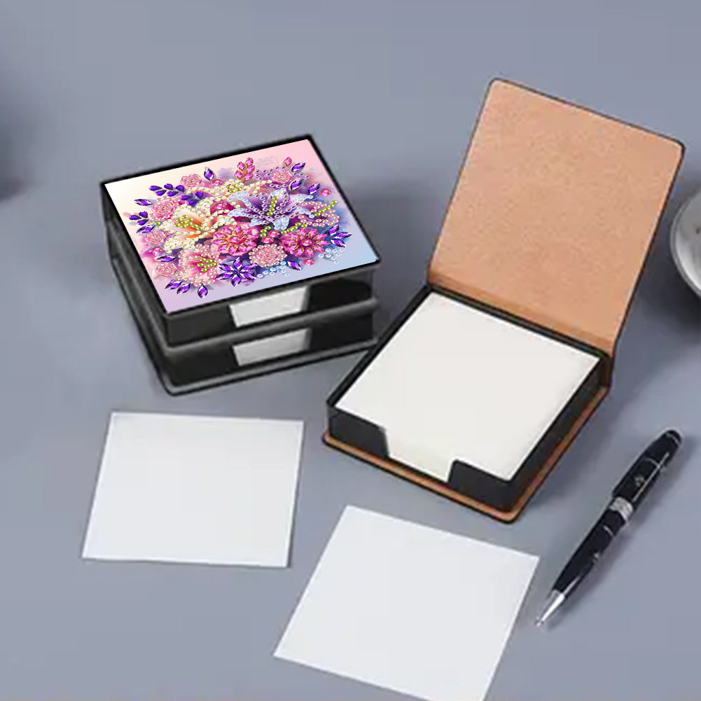 Leather 5D Diamond Painting Kit Note Box Diamond Art Notepad Box for Home Office